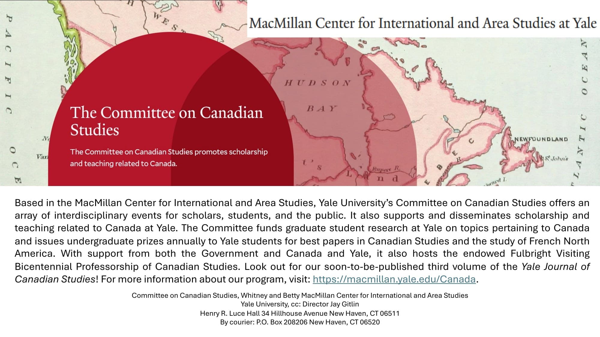 Canadian Studies at Yale